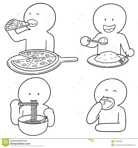 eating pictures drawing|easy drawing of someone eating.